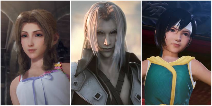 Aerith, Sephiroth, and Yuffie in Crisis Core: Final Fantasy 7 Reunion