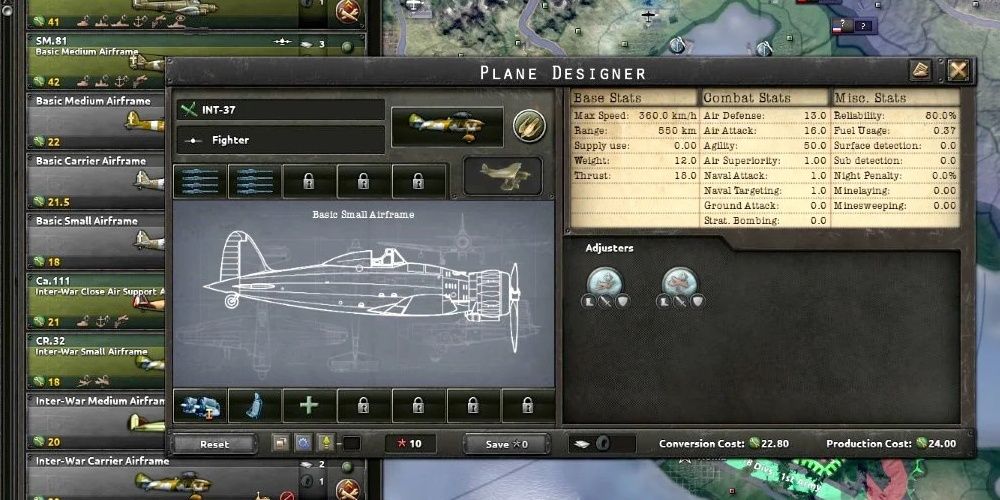 Hearts of Iron 4 Plane Designer in By Blood Alone Expansion