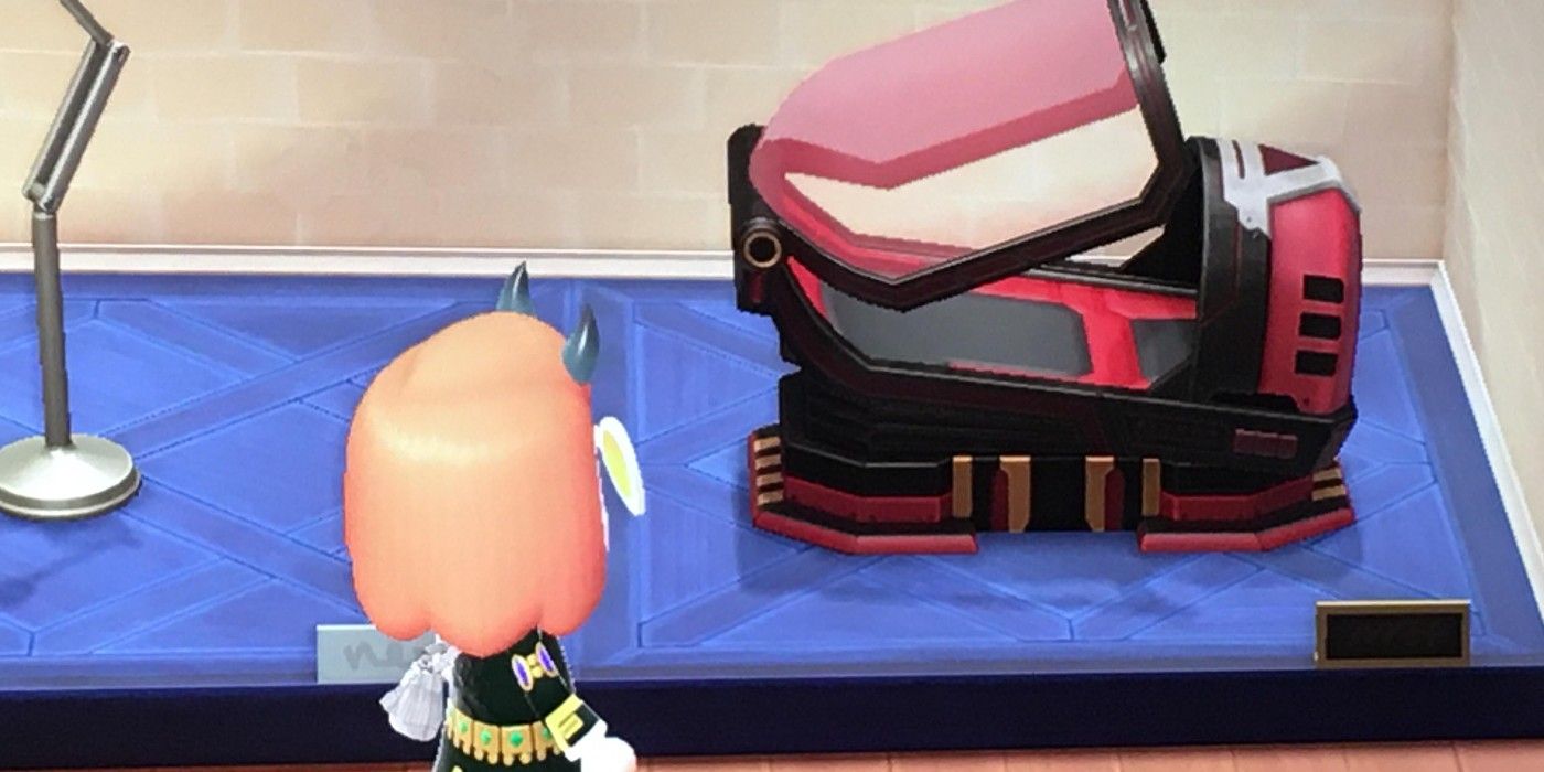Animal Crossing New Horizons cold sleep pod as villager looks on in shop