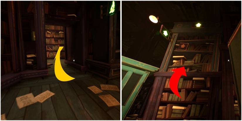 arrow bookcase location in hello neighbor 2 late fees dlc