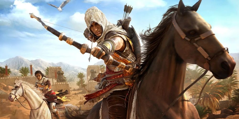 Assassin Creed Orgins Composite Bow on horse