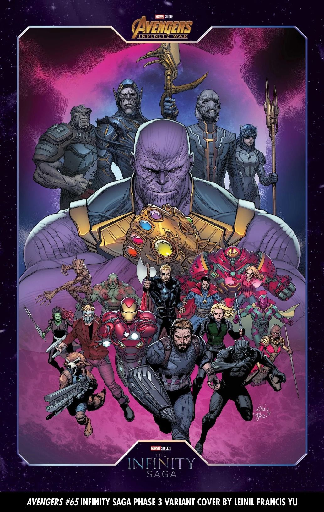 Marvel official Avengers Forever Infinity Saga variant covers number 64 by Leinil Francis Yu