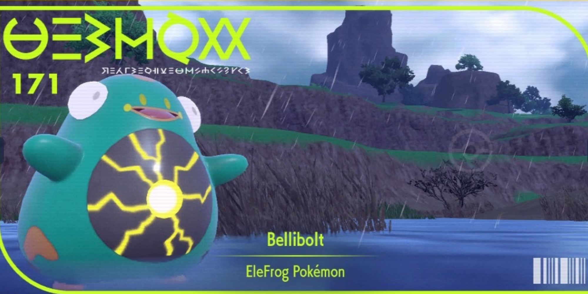 The Pokedex cover of Bellibolt from Pokemon Scarlet and Violet