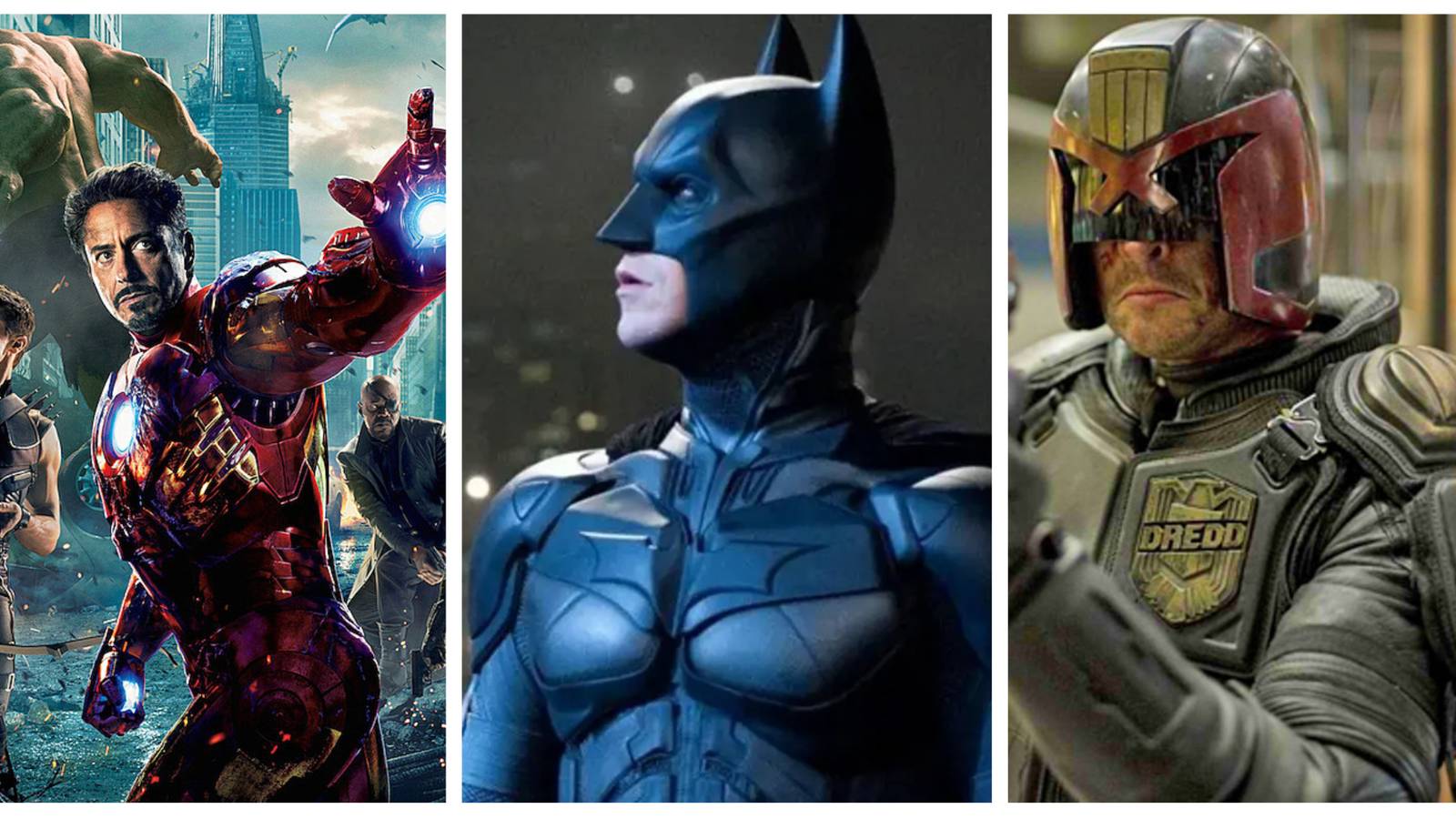 the avengers, the dark knight rises, dredd