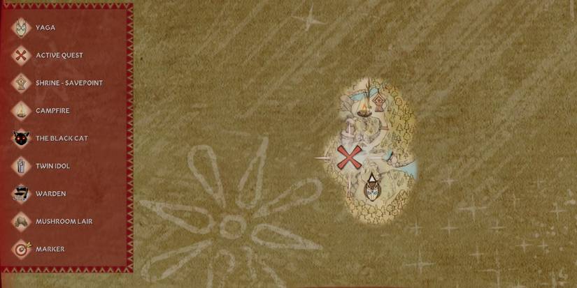 Player uses the map to look for key locations in the game