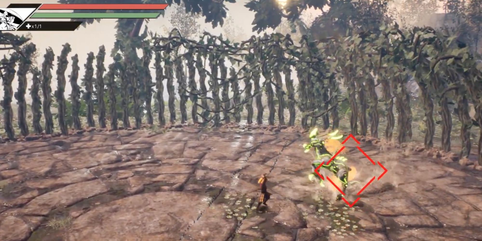 Player hits Kirin with melee attacks to defeat the boss in battle