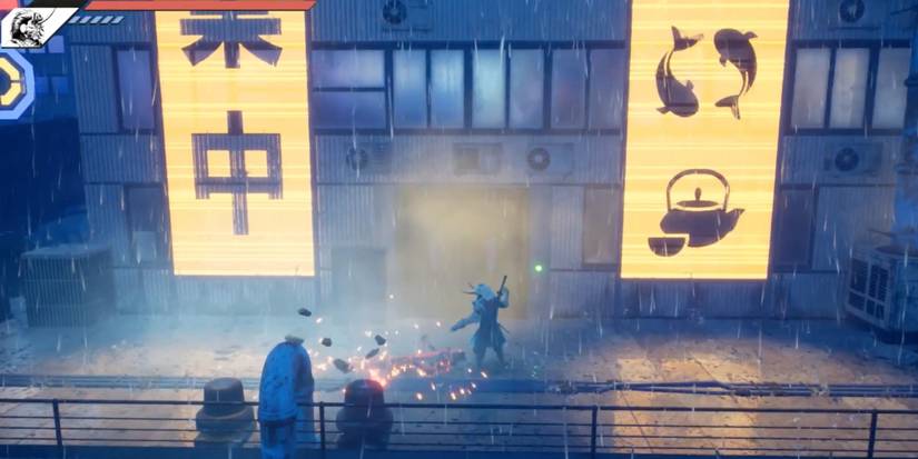 Player uses melee attacks to destroy an enemy