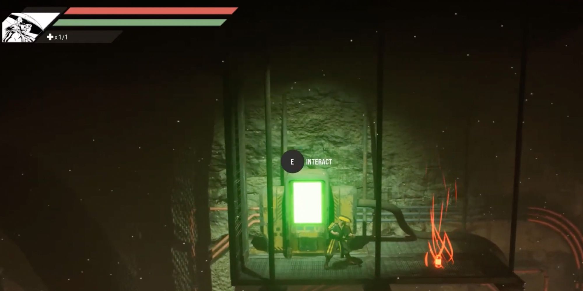 The player jumps onto a pedestal to open the gates to a hidden location on the map