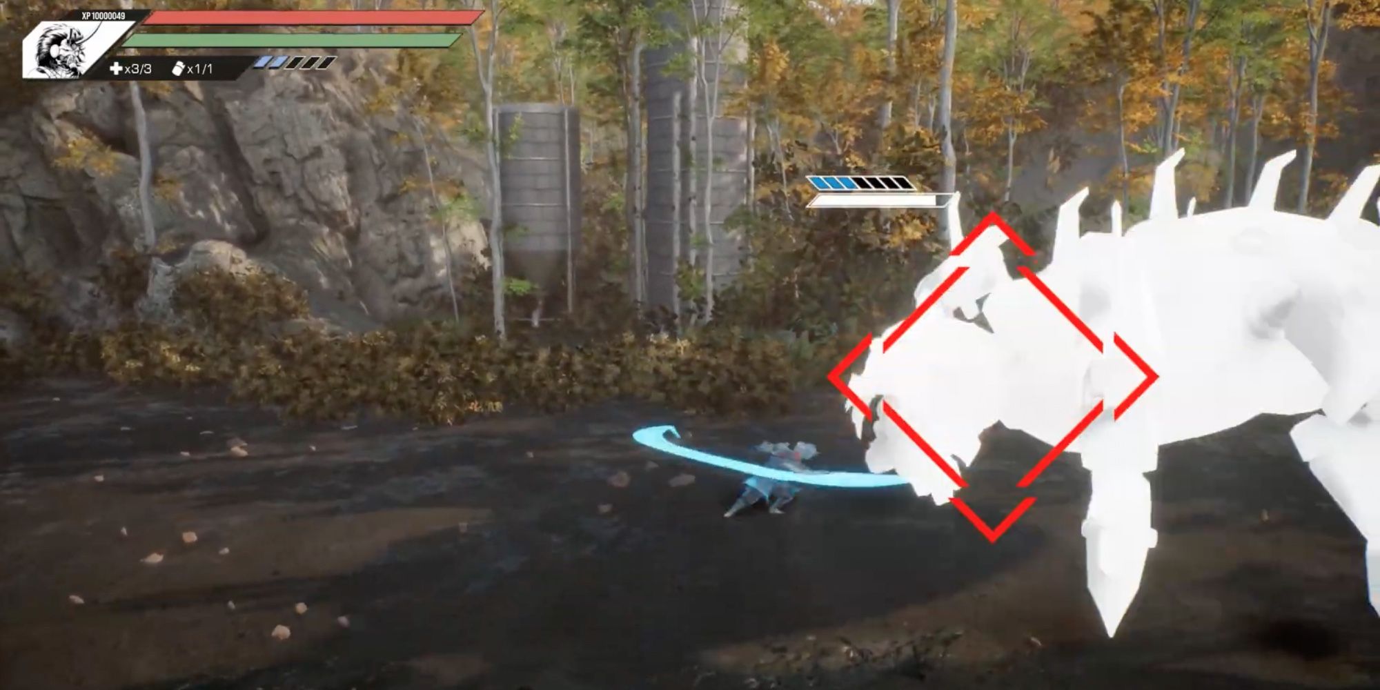 The player slashes the red spider in battle