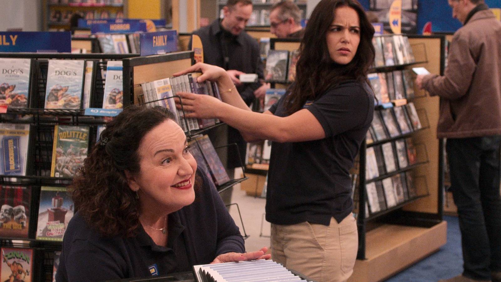 Connie and Eliza in Blockbuster