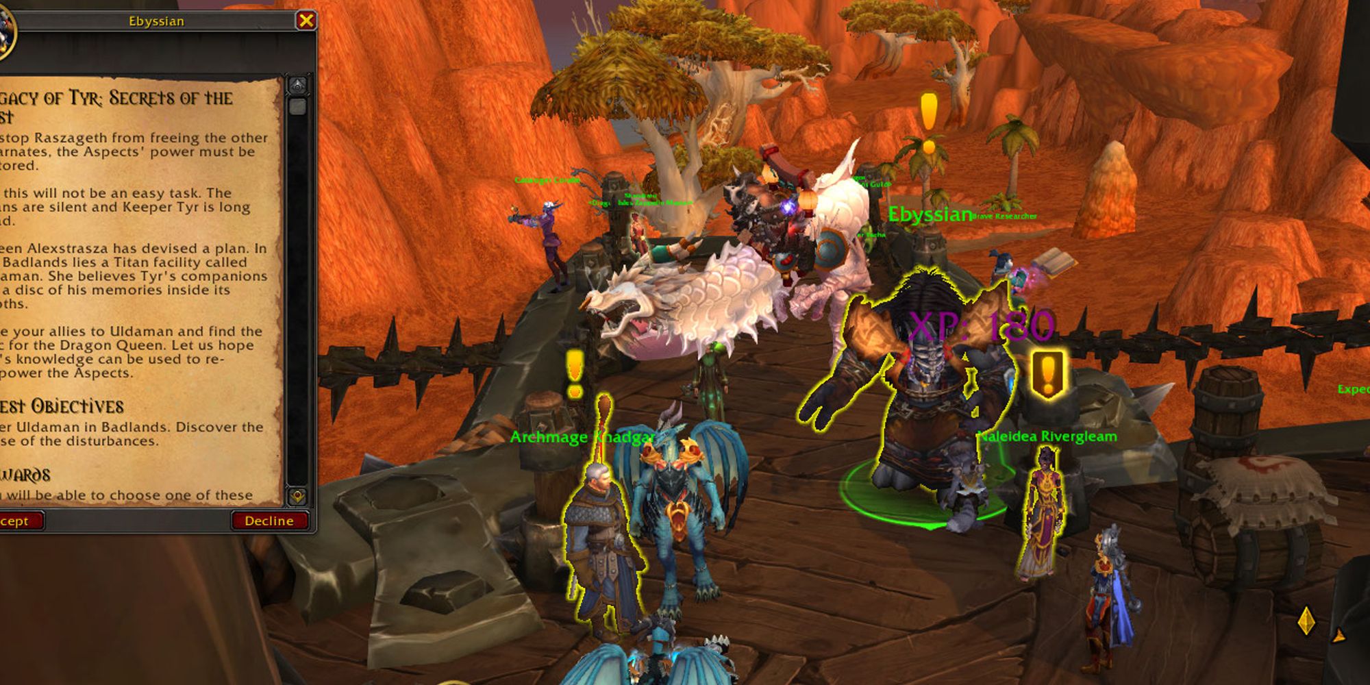 Blood Elf meets with pre-quest NPCs in World of Warcraft Dragonblight
