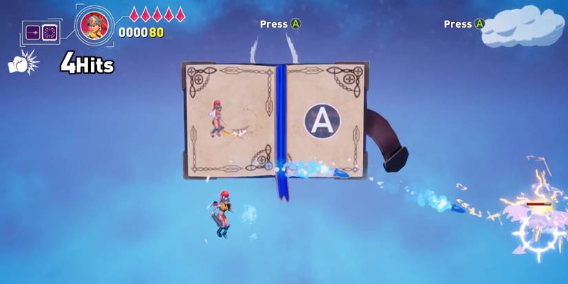 Player attacks an enemy to get a 4 hit combo