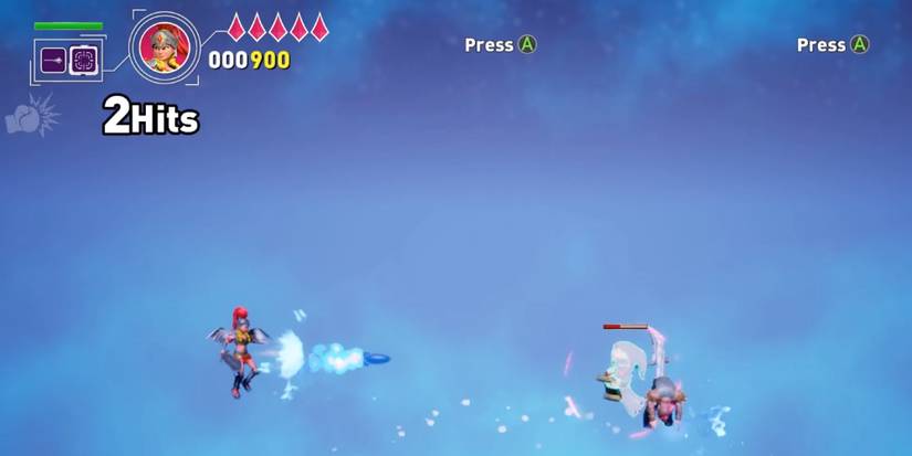 Player moves around the screen to evade attacks