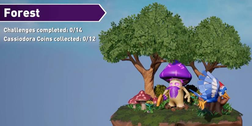 Player glances over the challenges left to be completed in the Forest