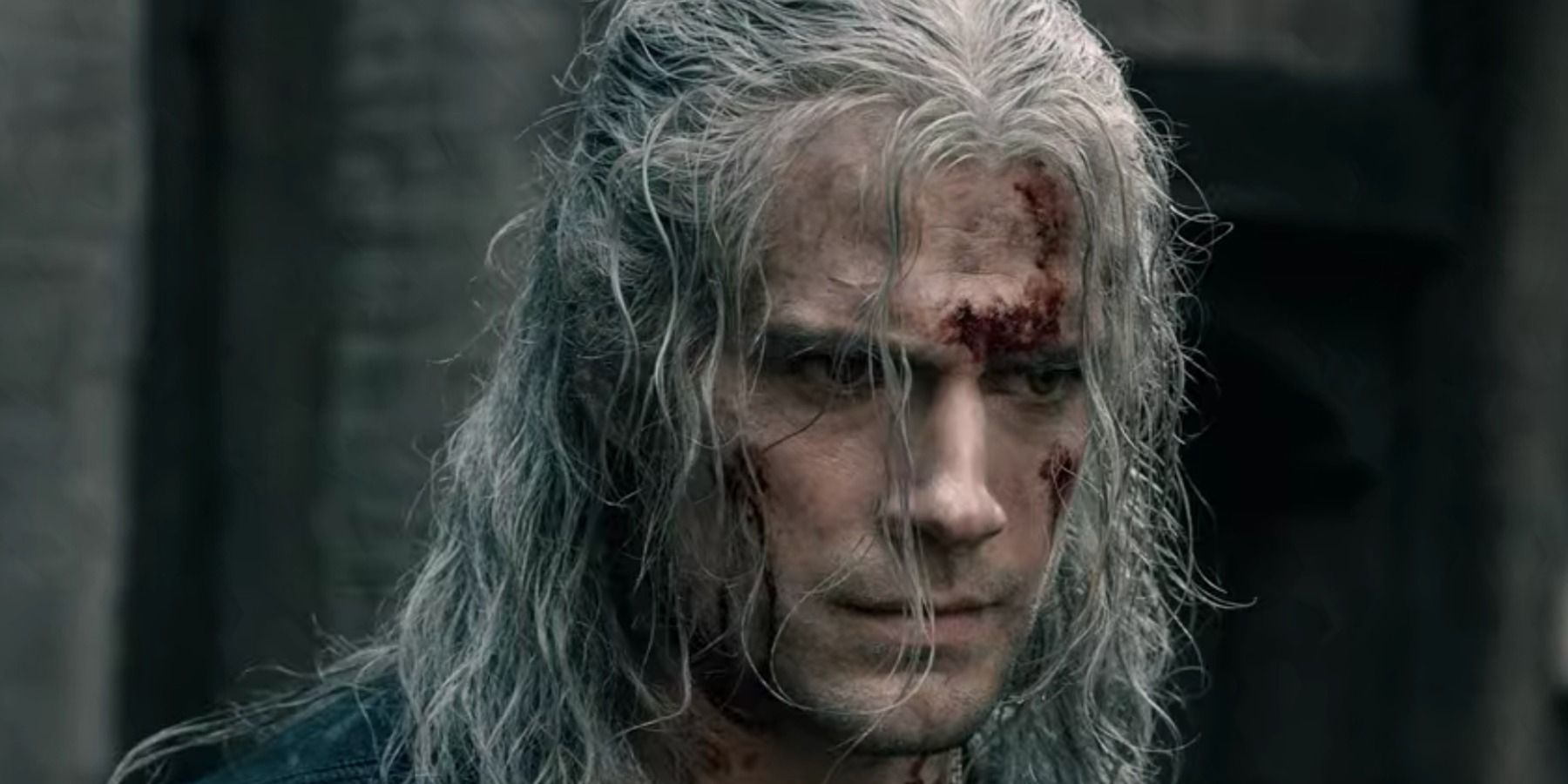 Henry Cavill as Geralt of Rivia close-up in The Witcher
