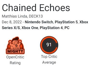 chained echoes opencritic score