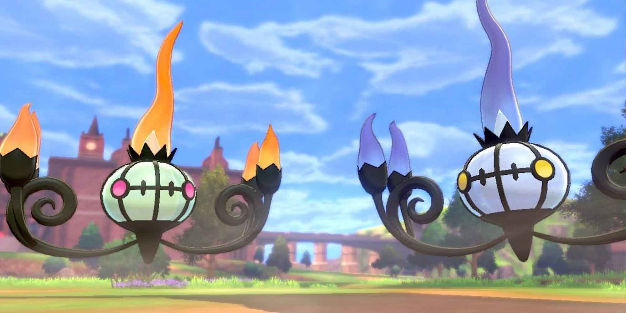 A Chandelure and Shiny Chandelure In Pokemon Sword and Shield