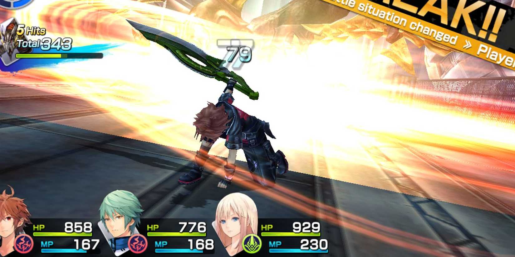 A battle in Chaos Rings 3