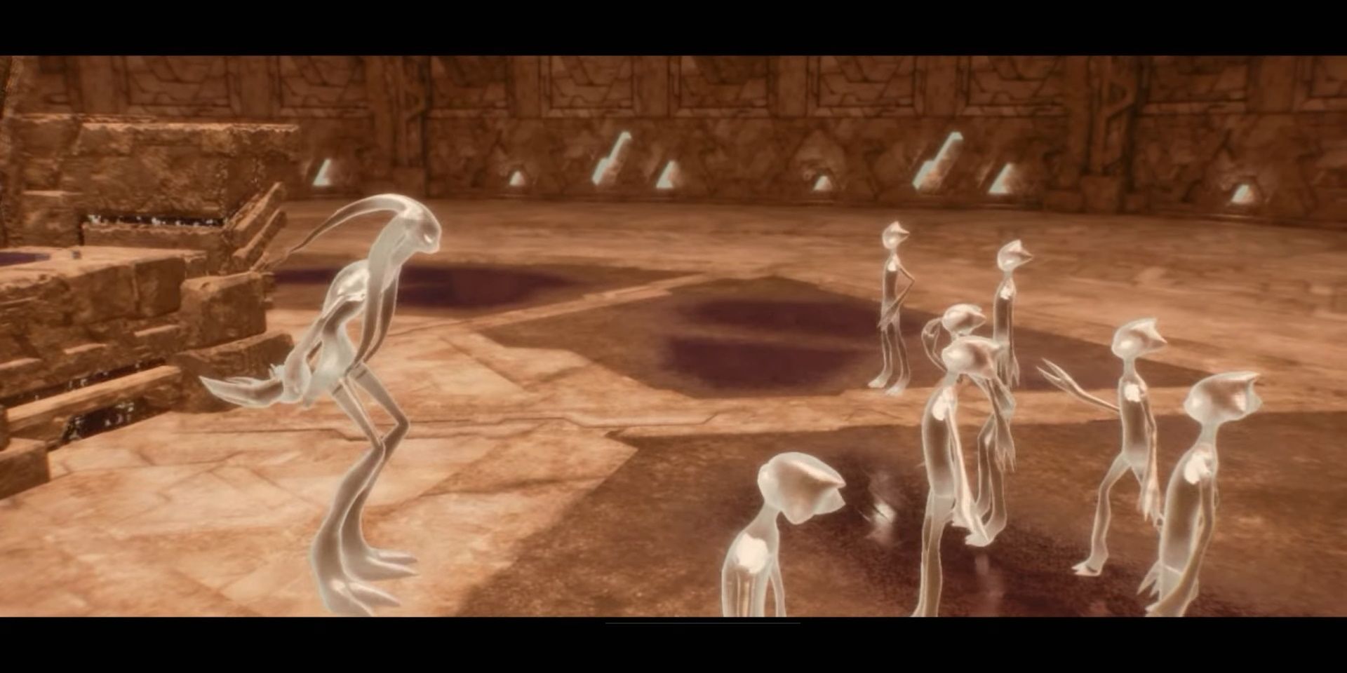 Multiple ancients standing around during a flashback, looking very similar to Chaos 