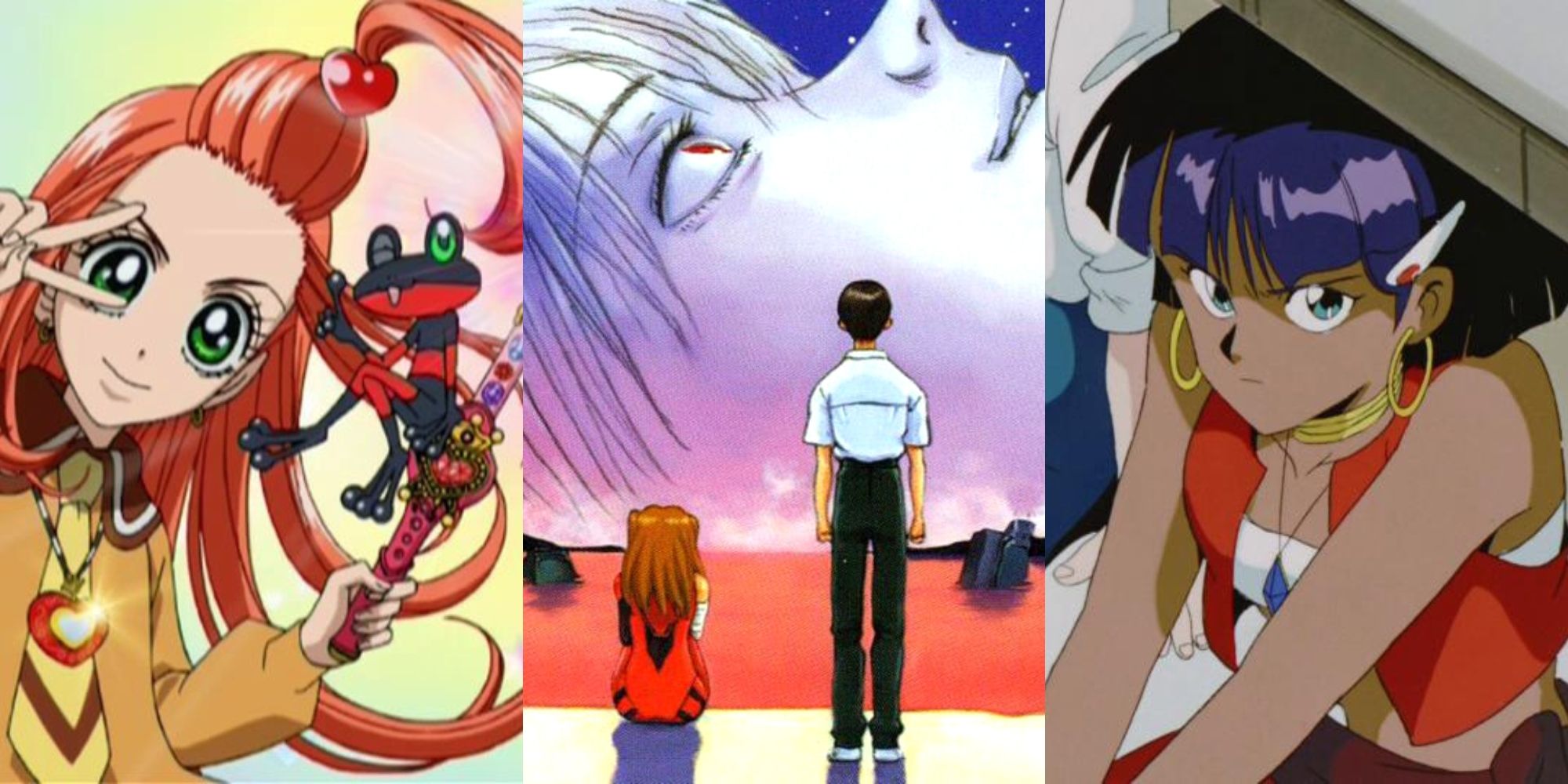 Chocola in Sugar Sugar Rune, Asuka and Shinji in Neon Genesis Evangelion The End of Evangelion, Nadia in Nadia The Secret of Blue Waters