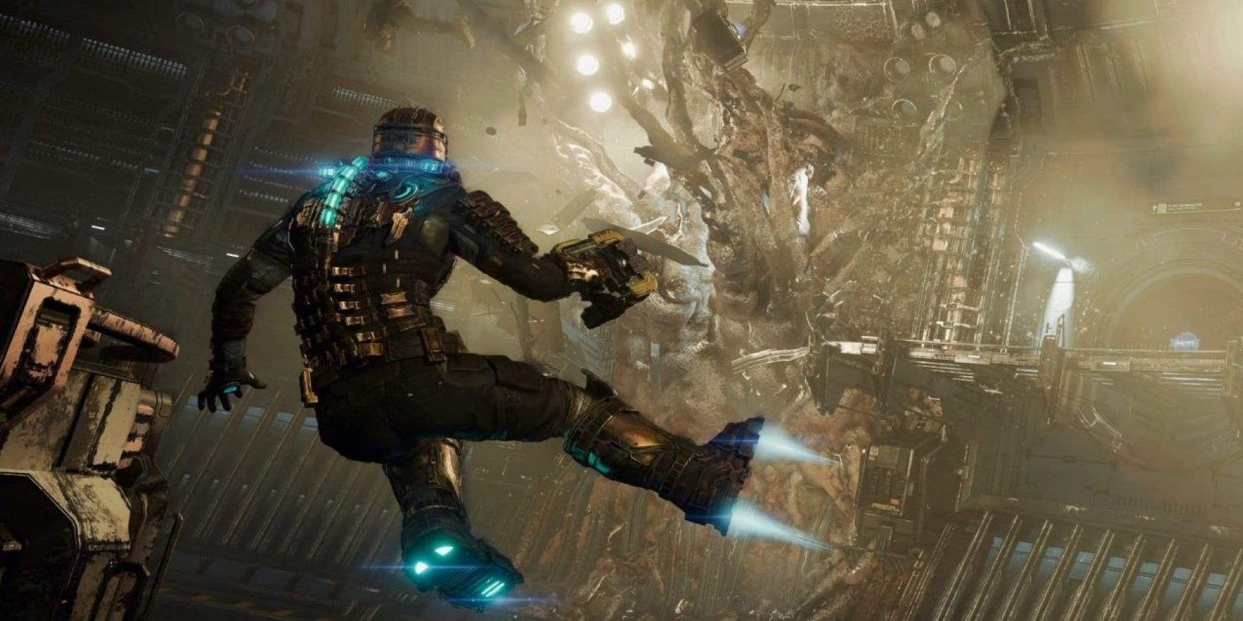 Isaac Clarke flying freely in the Dead Space remake