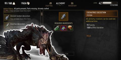 Cockatrice Decoction Witcher 3
