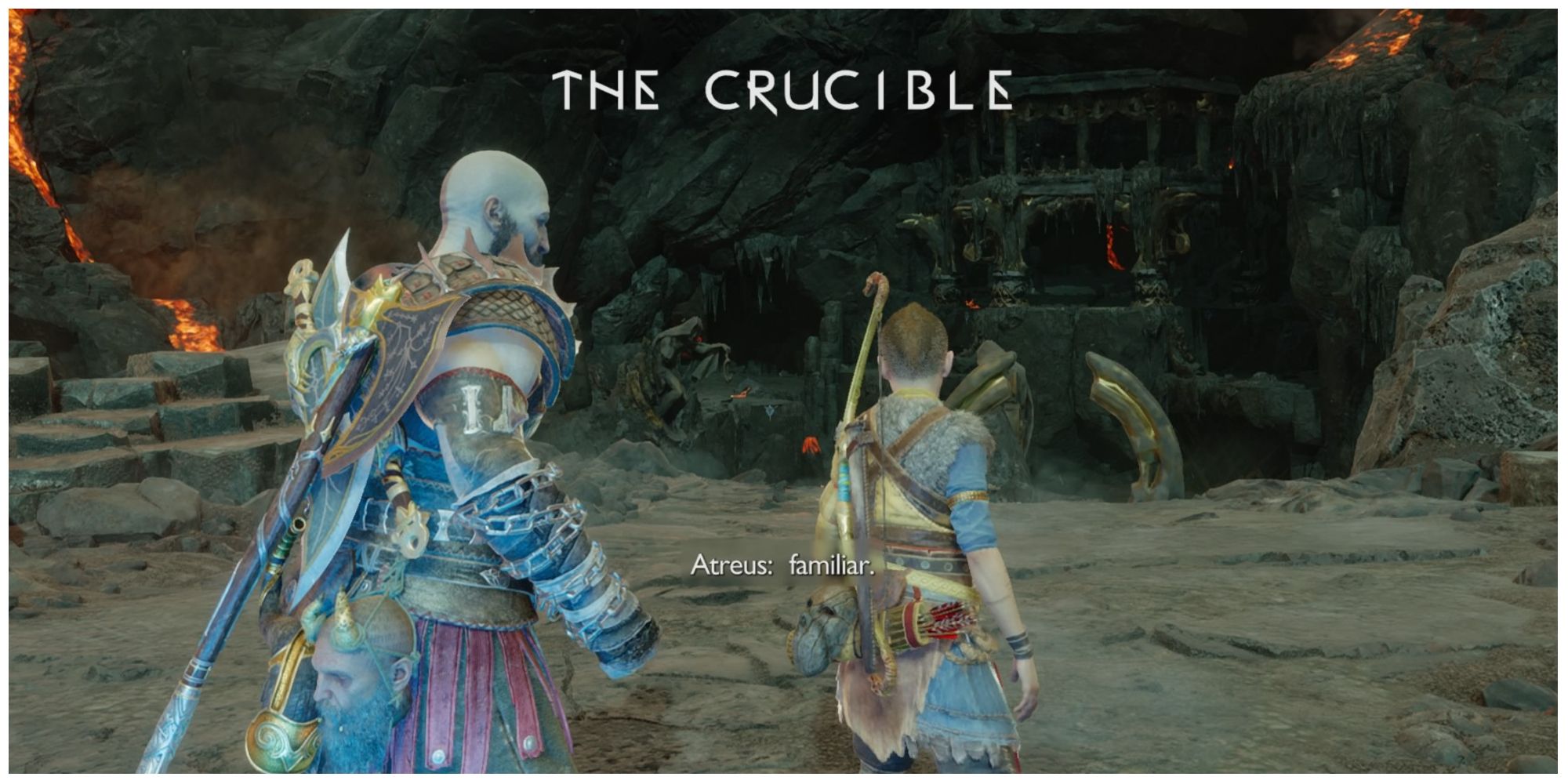 Kratos and Atreus reach The Crucible in God of War Ragnarok
