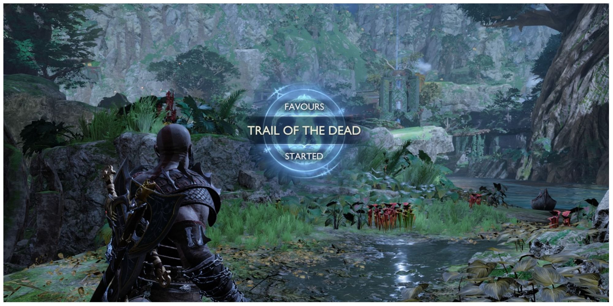 Kratos begins the Trail of the Dead Favor in God of War Ragnarok
