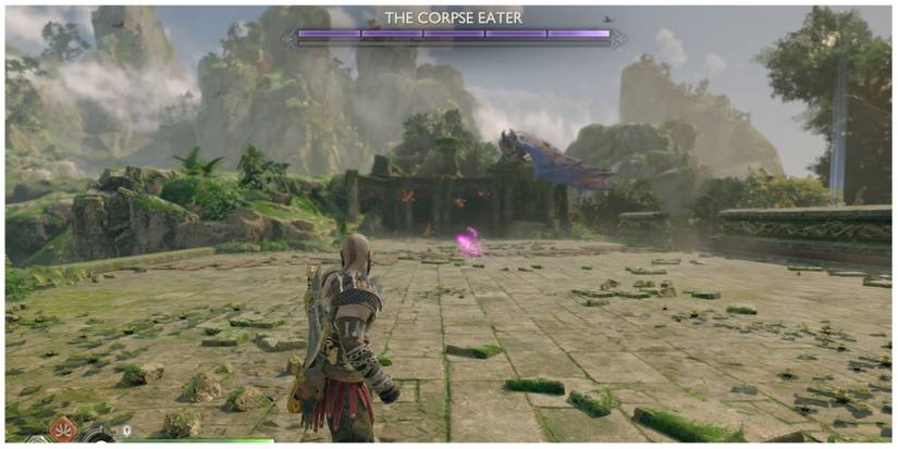 Kratos battles The Corpse Eater in God of War Ragnarok