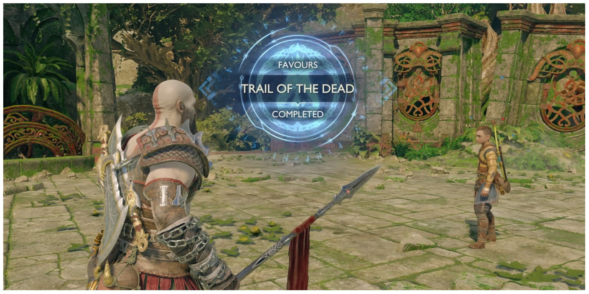 Kratos completes the Trail of the Dead Favor in God of War Ragnarok