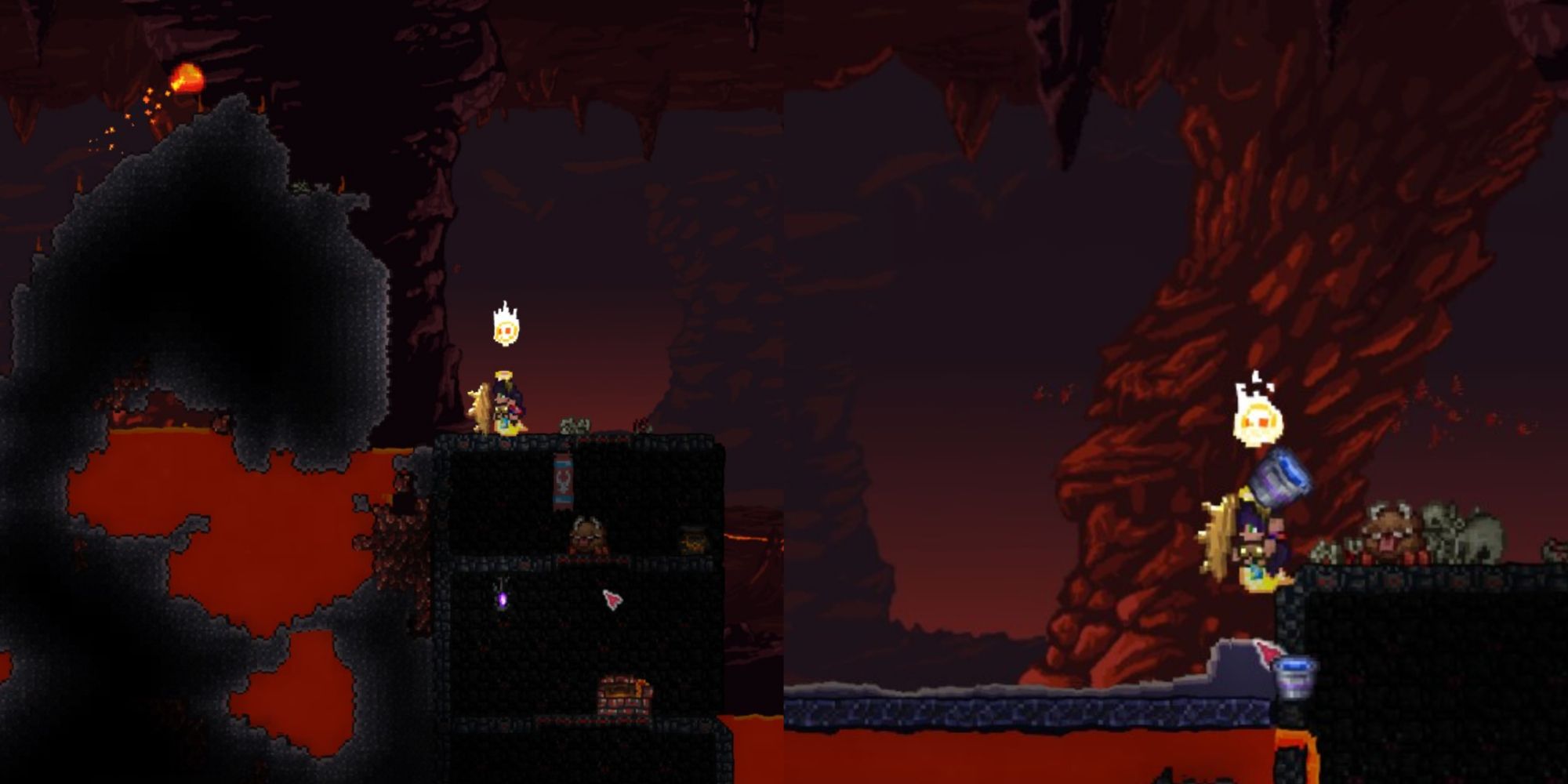 Terraria, Hellstone and Obsidian