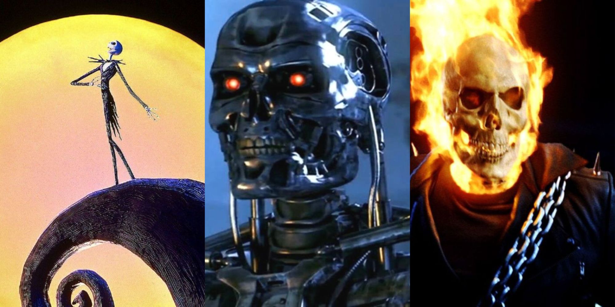 Jack Skellington The Nightmare Before Christmas, T-800 The Terminator, And Ghost Rider