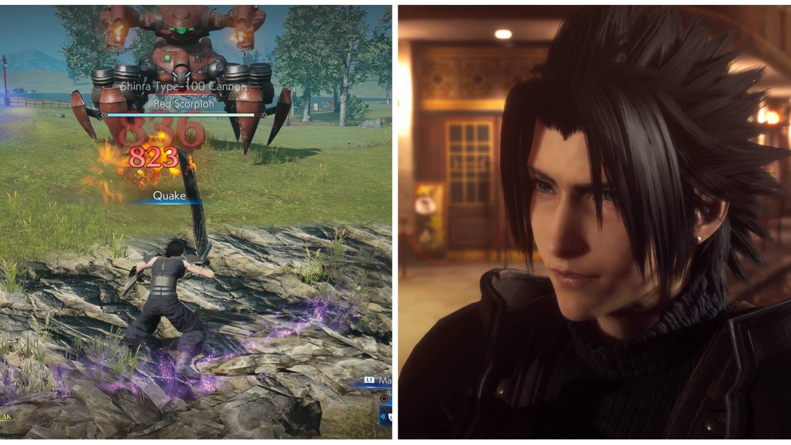 Zack uses the Quake Materia in Crisis Core: Final Fantasy 7 Reunion