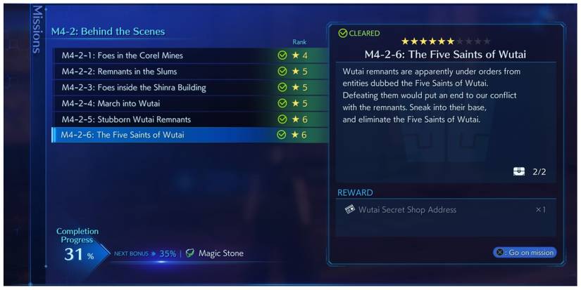 The Five Saints Of Wutai in Crisis Core: Final Fantasy 7 Reunion