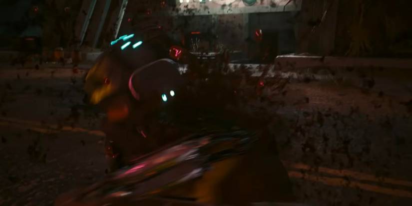 V killing someone with the mantis blades