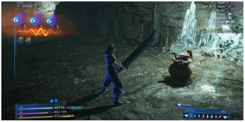 Zack faces the Magic Pot in Crisis Core: Final Fantasy 7 Reunion