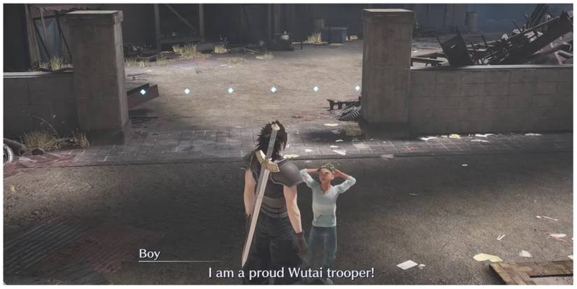 Zack meets a Wutai Spy in Crisis Core: Final Fantasy 7 Reunion