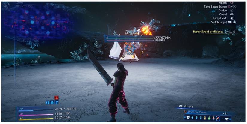 Zack faces Minerva in Crisis Core: Final Fantasy 7 Reunion