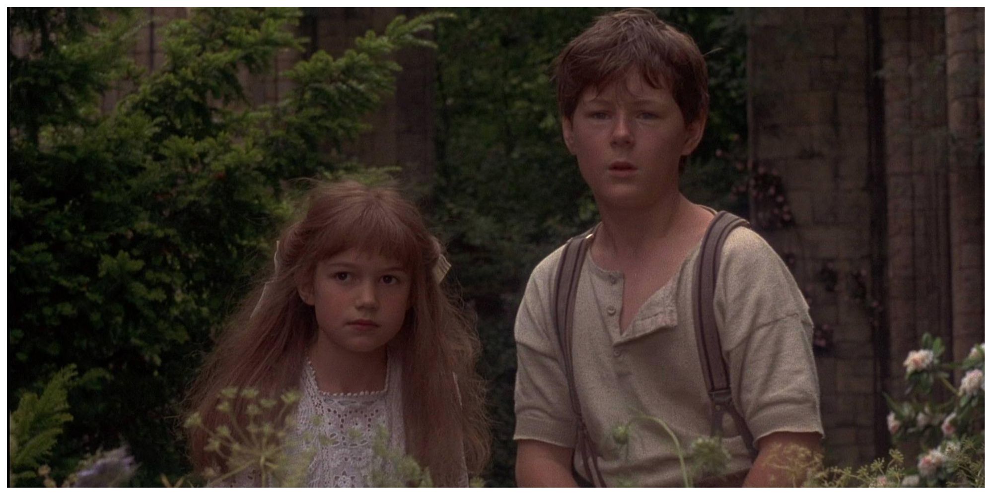 Mary and Dickon in the garden in The Secret Garden