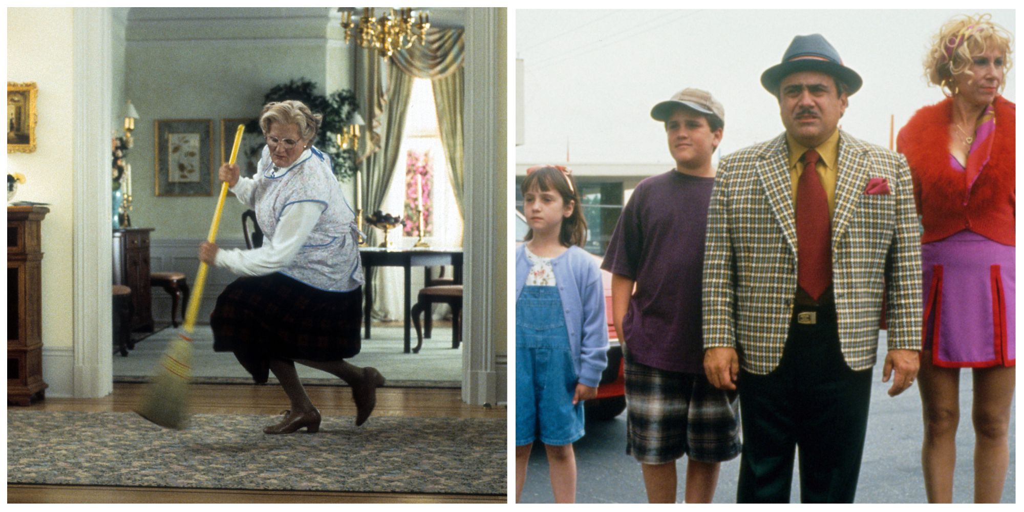 Left image: Mrs. Doubtfire. Right image: Matilda.