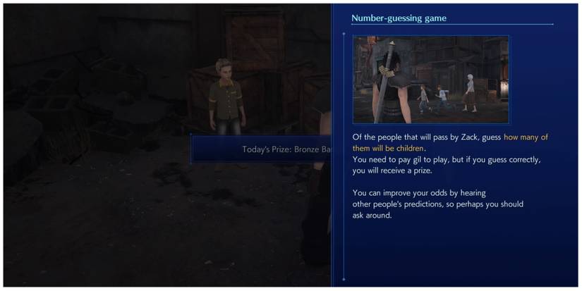 The Number-guessing game in Crisis Core: Final Fantasy 7 Reunion