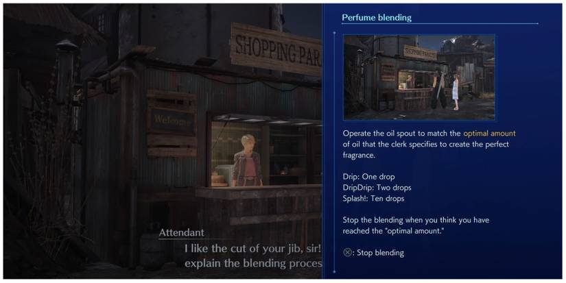 Perfume Blending in Crisis Core: Final Fantasy 7 Reunion