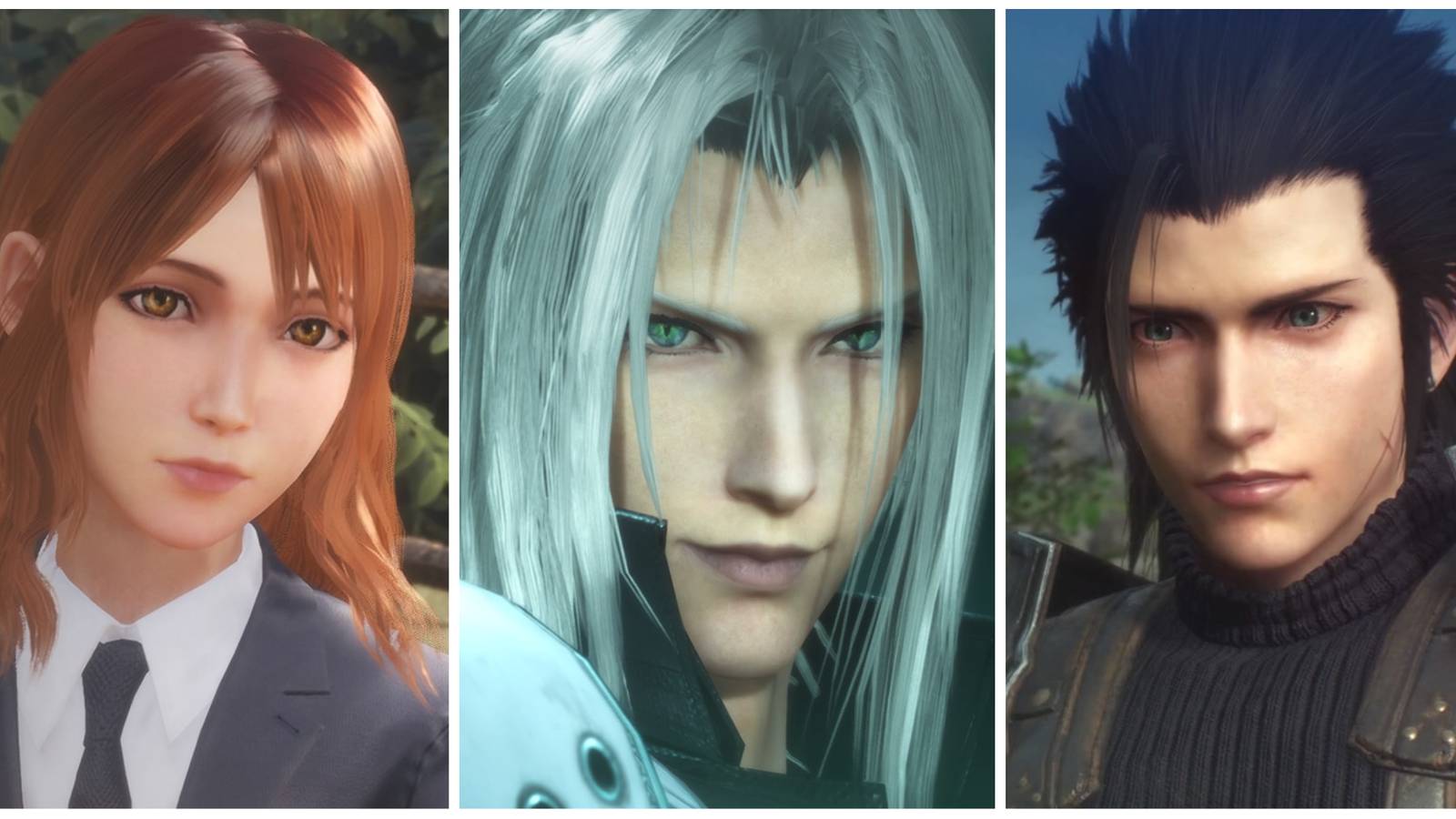 Cissnei, Sephiroth, and Zack in Crisis Core: Final Fantasy 7 Reunion