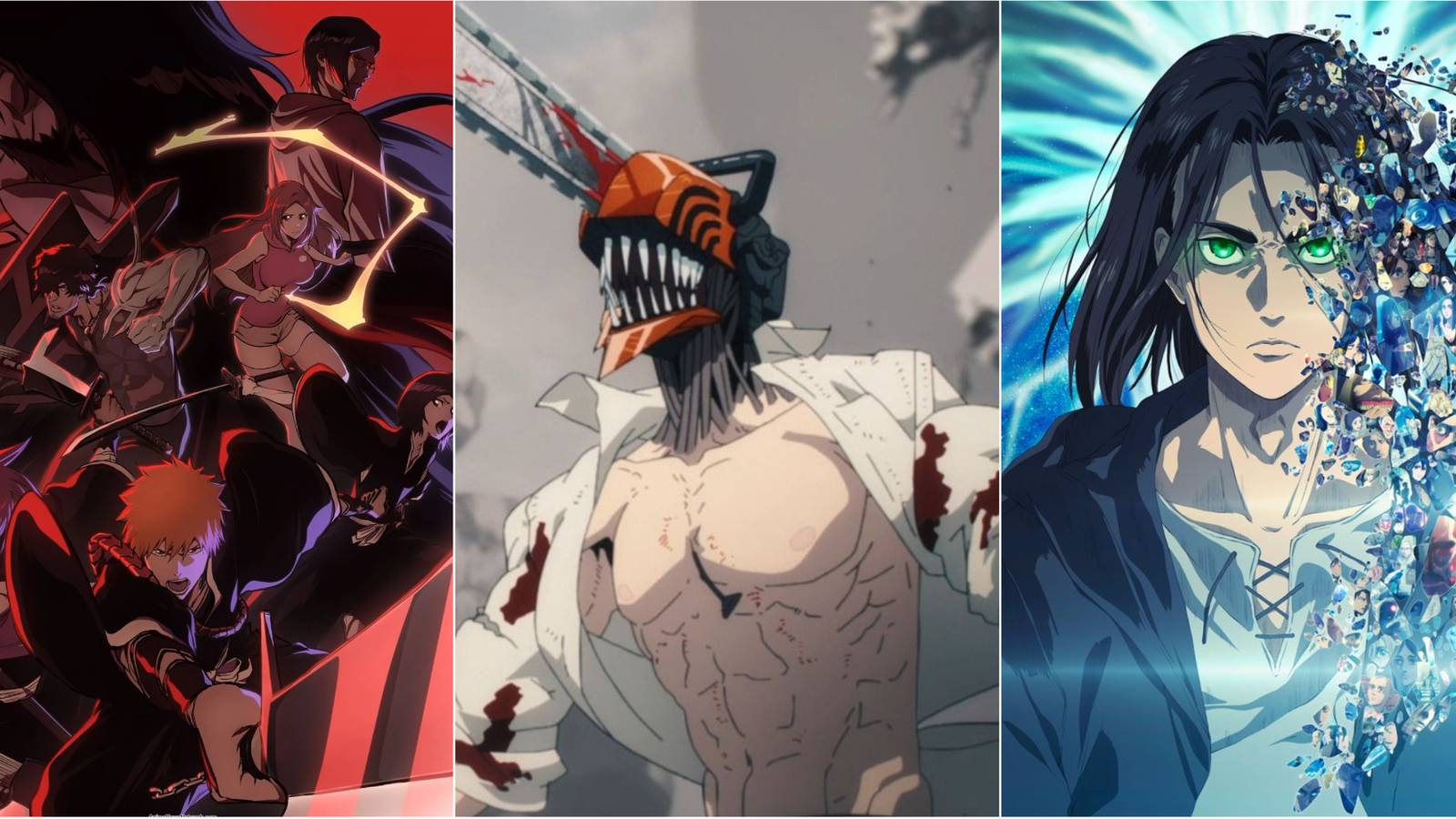 bleach chainsaw man attack on titan