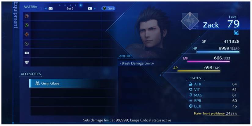 Genji Glove in Crisis Core: Final Fantasy 7 Reunion