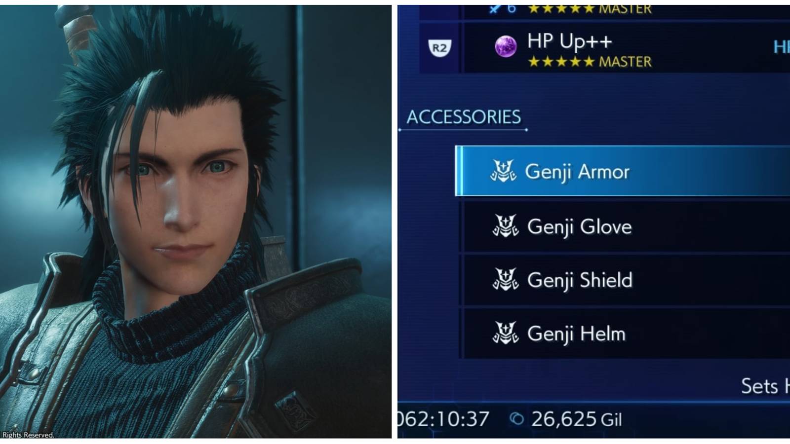 Zack and Genji Armor in Crisis Core: Final Fantasy 7 Reunion