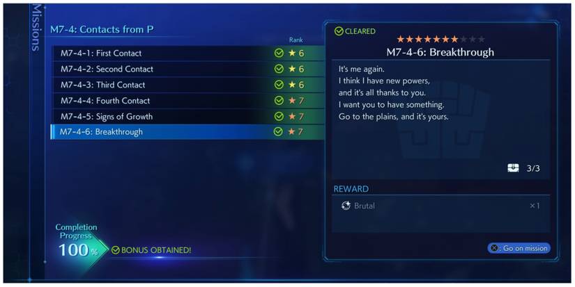 Breakthrough mission in Crisis Core: Final Fantasy 7 Reunion