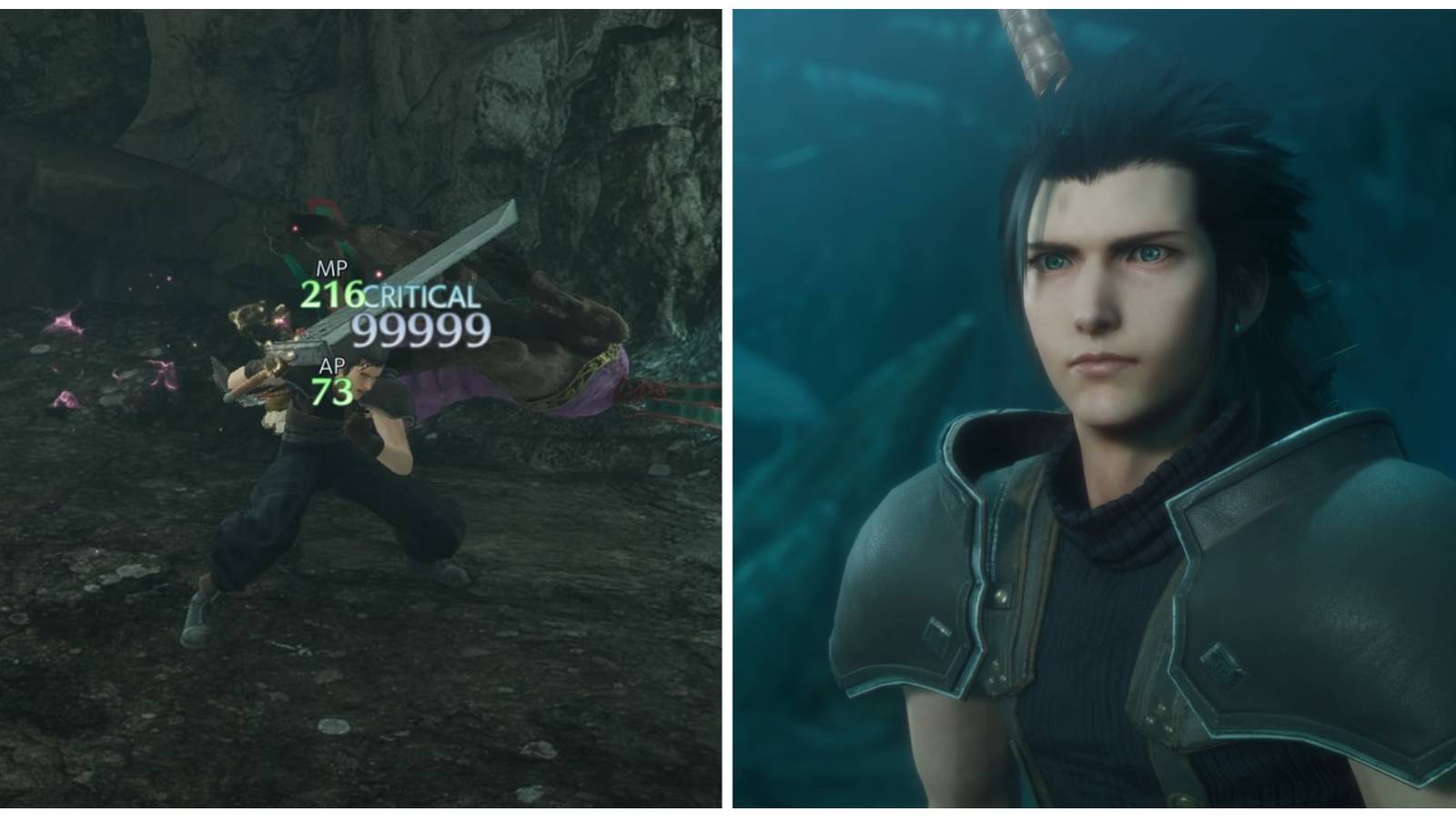 Zack deals max damage in Crisis Core: Final Fantasy 7 Reunion