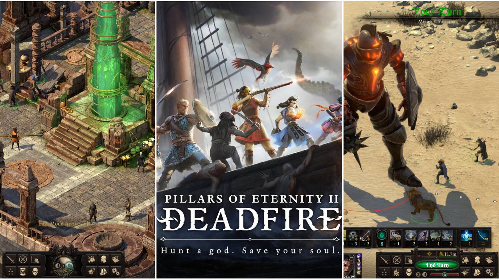 title promotional art, and turn based combat images 