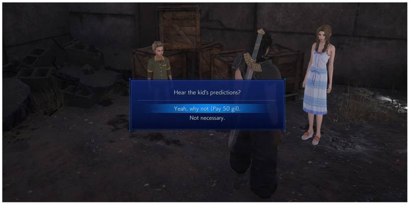 Zack and Aerith guess the number in Crisis Core: Final Fantasy 7 Reunion